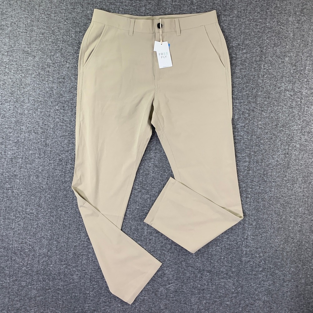 Free Fly Tradewind Pant Men 32x28 Beige Performance Golf Modern Chino NEW
